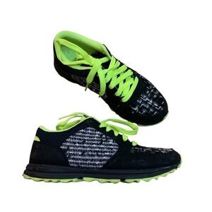 Sam Edelman Women’s 6 Neon Green and Black Tweed Athletic Sneakers
